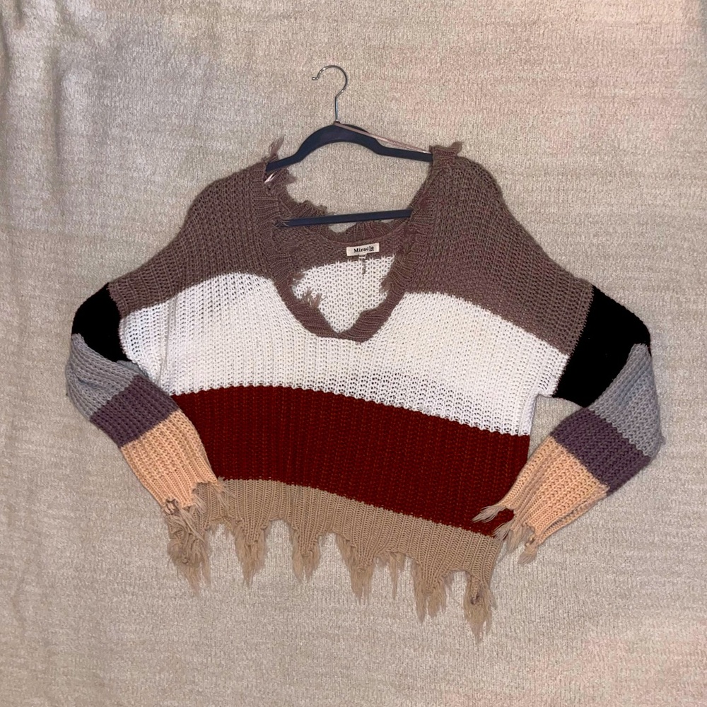 cozy knit striped sweater